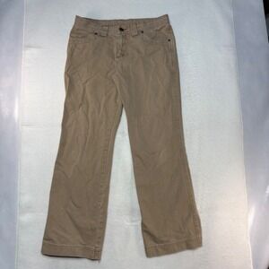 Kavu Canvas Work Pants Tan Khaki Wide Leg 100% Cotton Womens Size 8